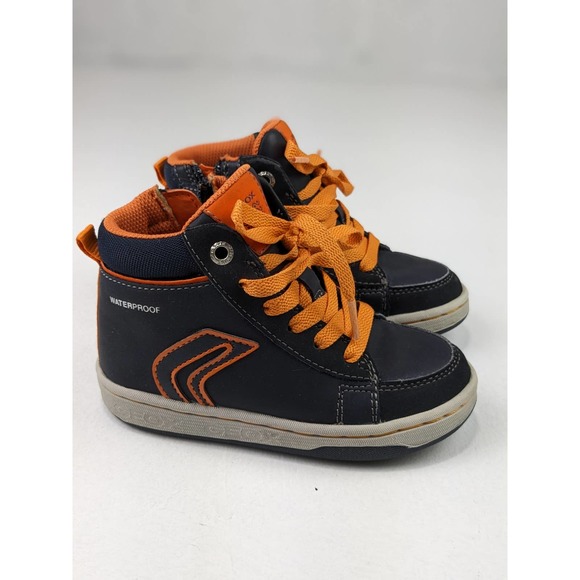 Geox Dark Gray/Orange Hightop Sneakers - Picture 3 of 7